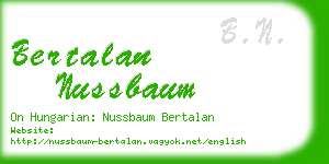 bertalan nussbaum business card